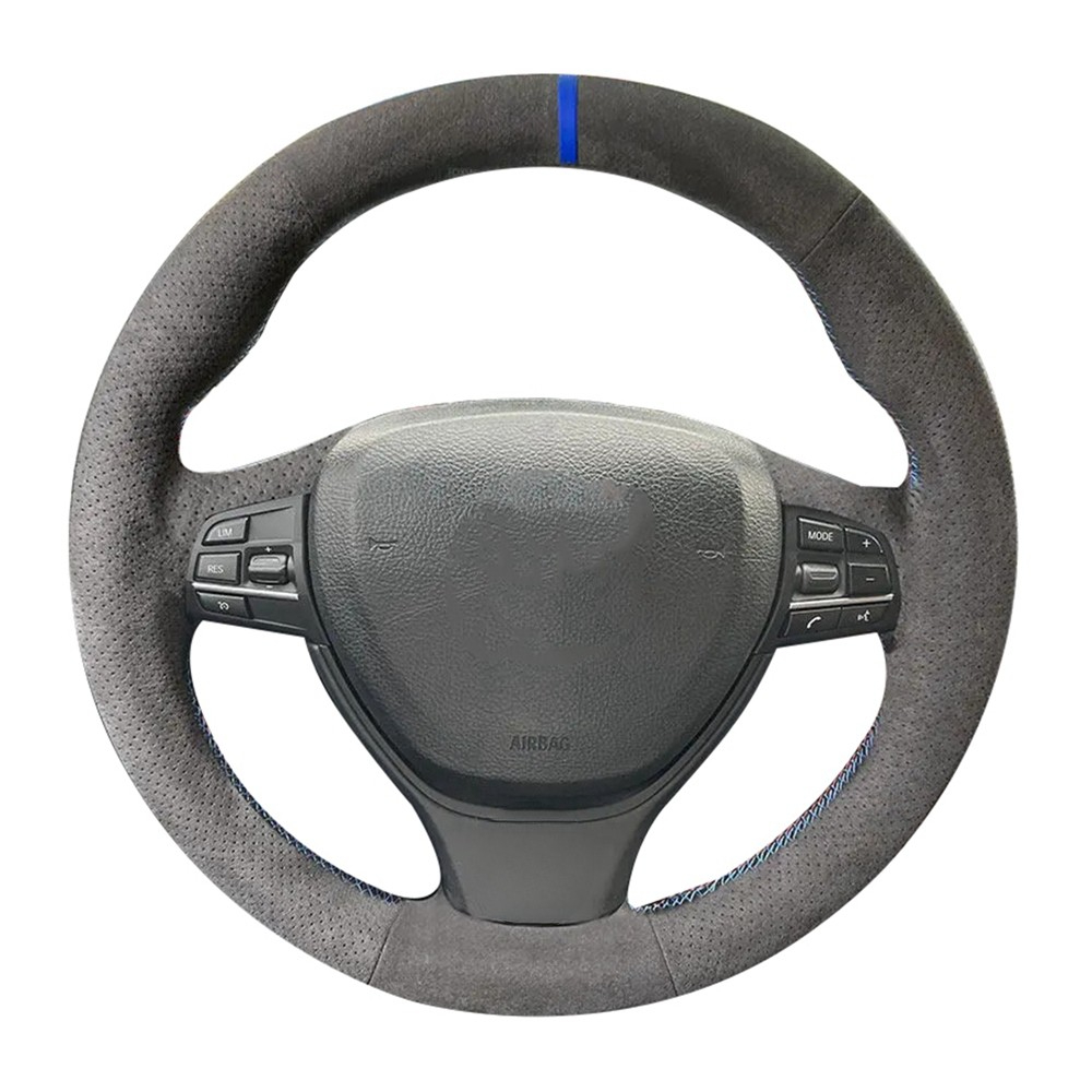 Car Steering Wheel Cover Anti Slip Breathable - Customized Anti-Slip Suede Genuine Leather Car