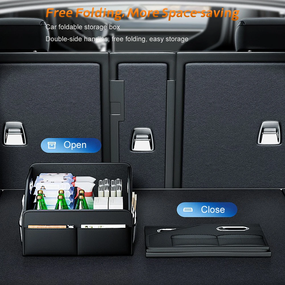 Premium Leather Foldable Car T - огляд і ціна Car Trunk Organizer Foldable Storage Box