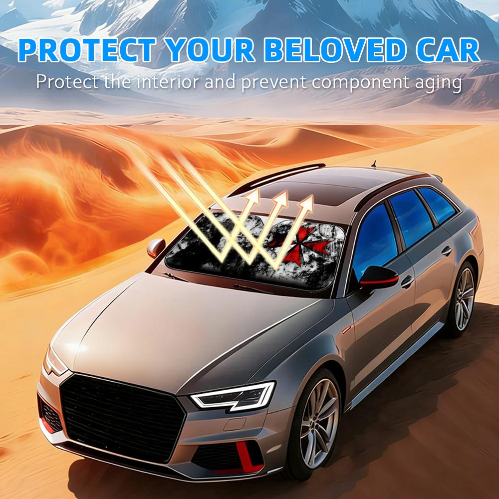Horror Movie Umbrella Sun Viso - огляд і ціна Car Sunshade Windshield Umbrella Foldable