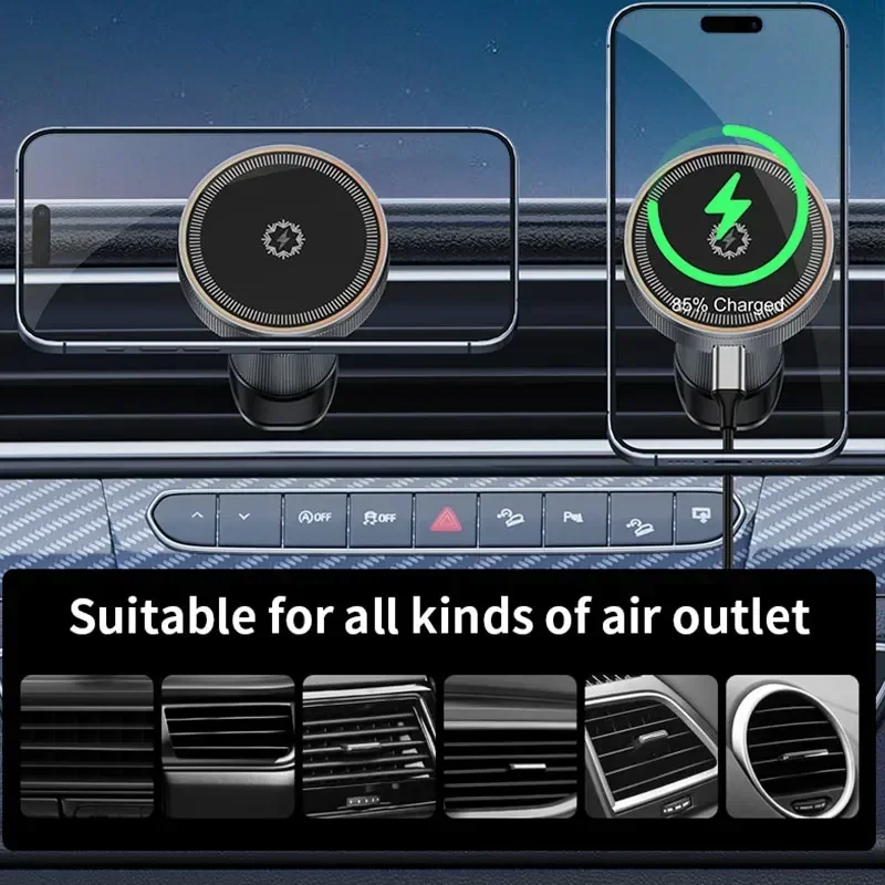 15W TEC Magnetic Wireless Car  - огляд і ціна Magnetic Phone Holder For Car Vent